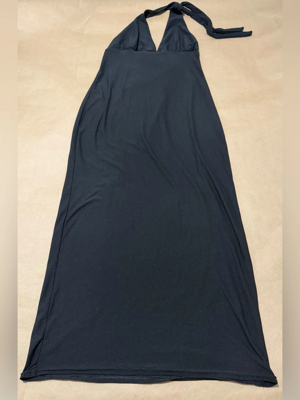 No Boundaries Black One-Shoulder Halter Midi Dress